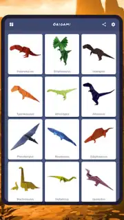 Origami dinosaurs paper shapes скриншот 3