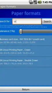 Paper Formats скриншот 1