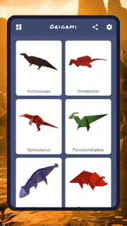 Origami dinosaurs paper shapes скриншот 8