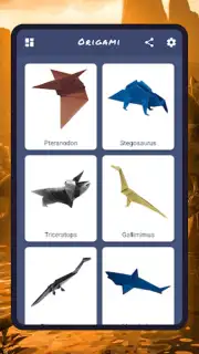 Origami dinosaurs paper shapes скриншот 9