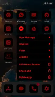 Wow Red Black Theme, Icon Pack скриншот 3