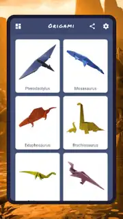 Origami dinosaurs paper shapes скриншот 10