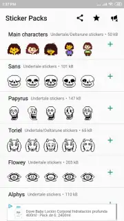 Undertale & Deltarune Stickers for WhatsApp скриншот 1
