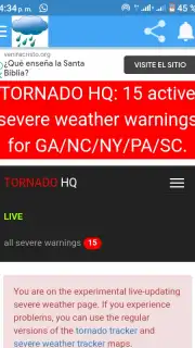 Alertas de tormentas y tiempo severo en vivo скриншот 1