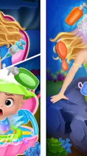 Newborn mermaid baby care game скриншот 6