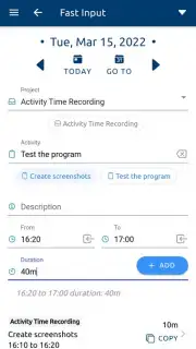 aTimeRecording - Online Time Tracking скриншот 6
