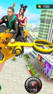 Flying Bike Taxi Rider скриншот 1