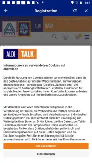 ALDI TALK Registration скриншот 1
