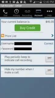 Call Recorder - IntCall скриншот 2