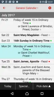 Catholic Calendar from Universalis скриншот 6